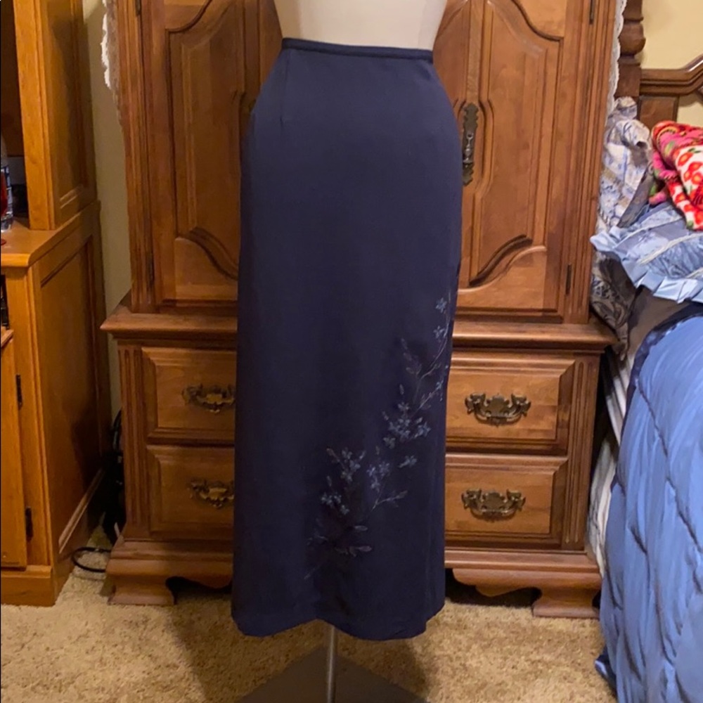 Blue Embroidered Skirt